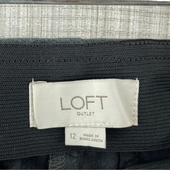 Loft Women's Size 12 High Rise Kick Crop Gray pants 2360 - Picture 7 of 12